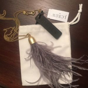 Long J Crew feather necklace